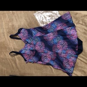 Cute  navy and rose pink swim suit